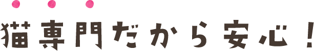 猫専門だから安心!